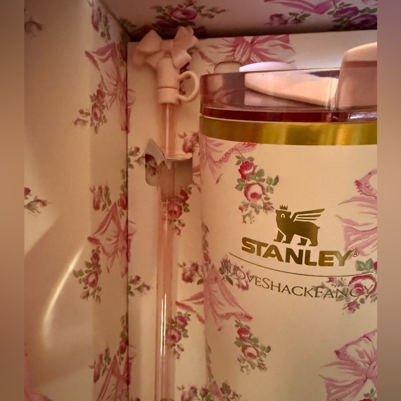 New Stanley 40oz/20oz Combo Love Shack Pink Bow Set Special Box Bag Straw Topper - Picture 4 of 14